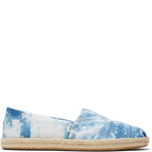 TOMS Alpargata Rope Dyed Indigo Tie Dye Lightweight Running Shoes,Slip On Athletic Shoes,Breathable Workout Shoes