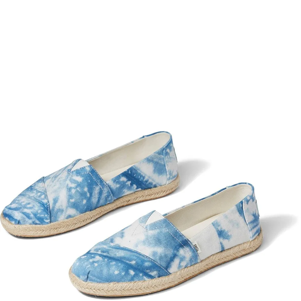 TOMS Alpargata Rope Dyed Indigo Tie Dye Women's Sneakers Casual Walking Shoes