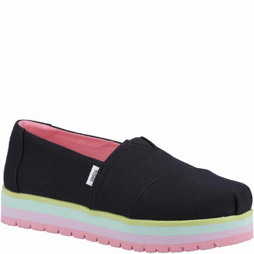 TOMS Alpargata Platform Shoe Kids Tennis Shoes,Toddler Athletic Shoes,Youth Casual Shoes