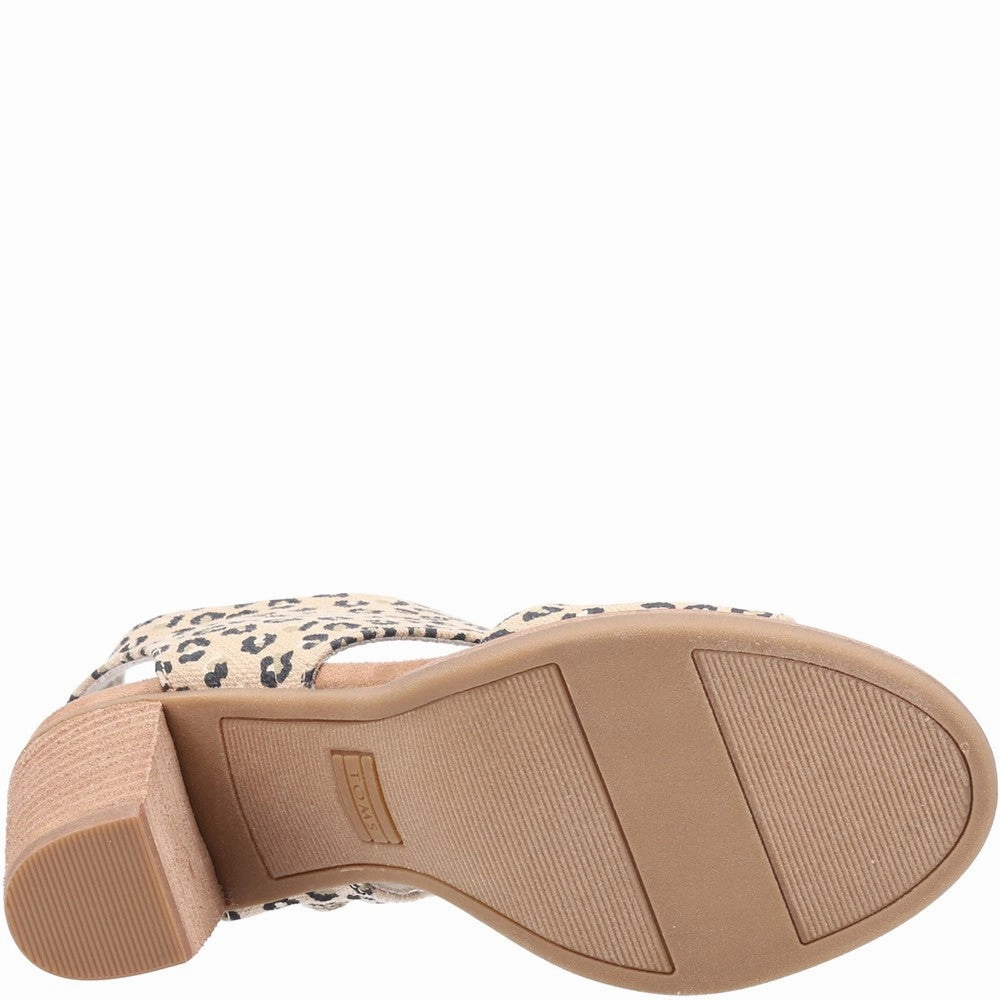TOMS Majorca Cutout Textured Cheetah Sandal Women's Sneakers Casual Walking Shoes