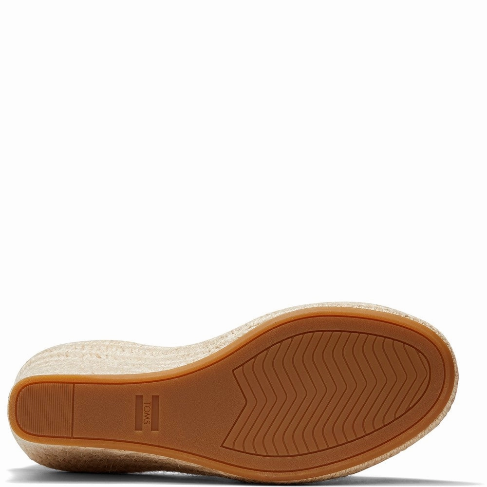 TOMS Marisol Natural Oxford/Leather Wedge Women's Sneakers Casual Walking Shoes